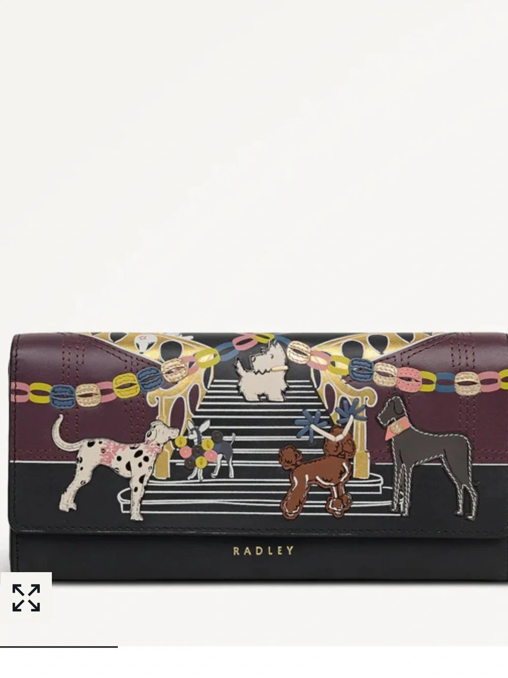 Radley London Party Pals Large Flapover Wallet in Black